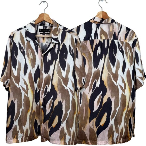 All Saints Fuego Camp Short Sleeve Button Down Shirt Men's Small Patterned NWT - Picture 3 of 13
